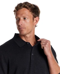 Weatherproof Vintage Men's Cotton Cashmere Long Sleeve Polo Sweater