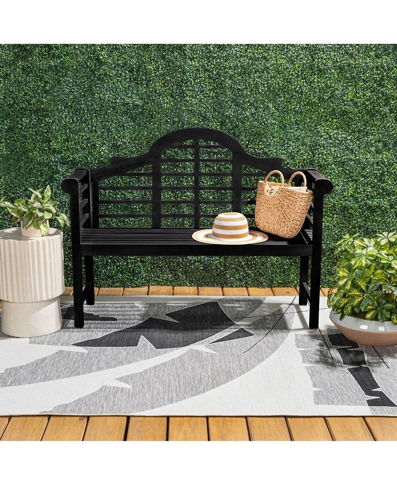 Lutyens 51.2" 3-Seat Arched 600-Lbs Support Acacia Wood Outdoor Garden Patio Bench