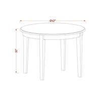 East West Furniture 3 Pc small Kitchen Table set-round Table and 2 Dining Chairs