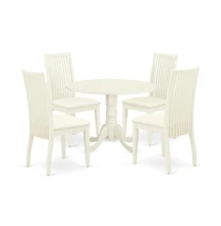 East West Furniture Dining Room Set Linen White
