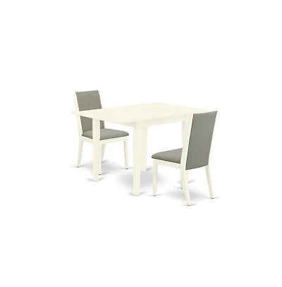 East West Furniture Dining Room Set Linen White