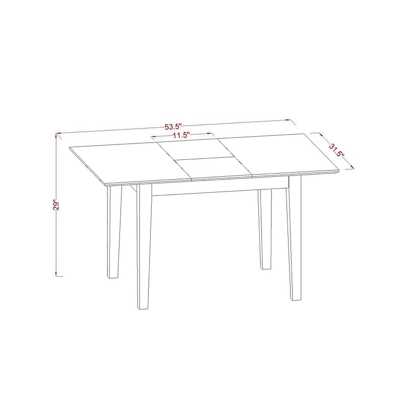 East West Furniture A wooden dining table set of two amazing indoor dining chairs with Linen Fabric Doeskin color and an attractive mid-century dining