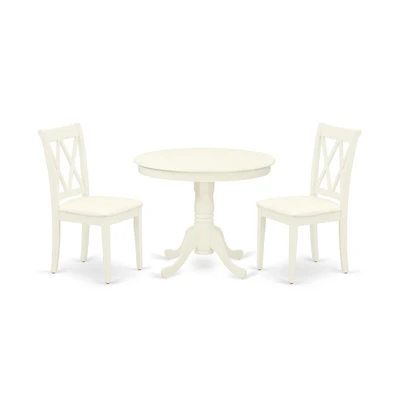 East West Furniture Dining Room Set Linen White