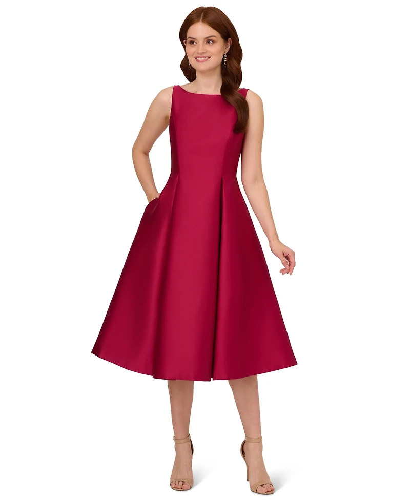 Adrianna Papell Boat-Neck A-Line Dress