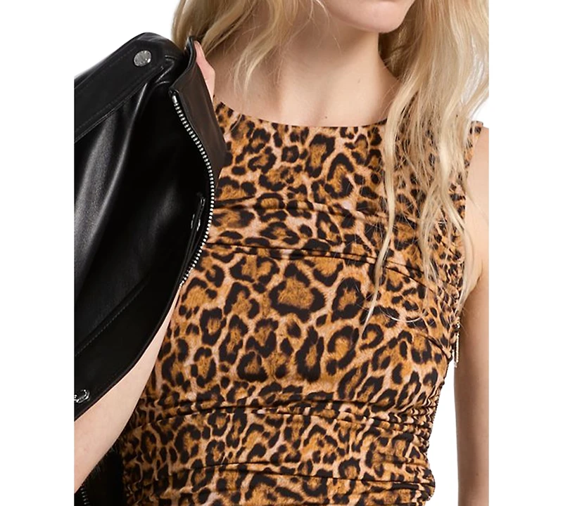 Michael Kors Women's Wildcat Sleeveless Ruched Mini Dress
