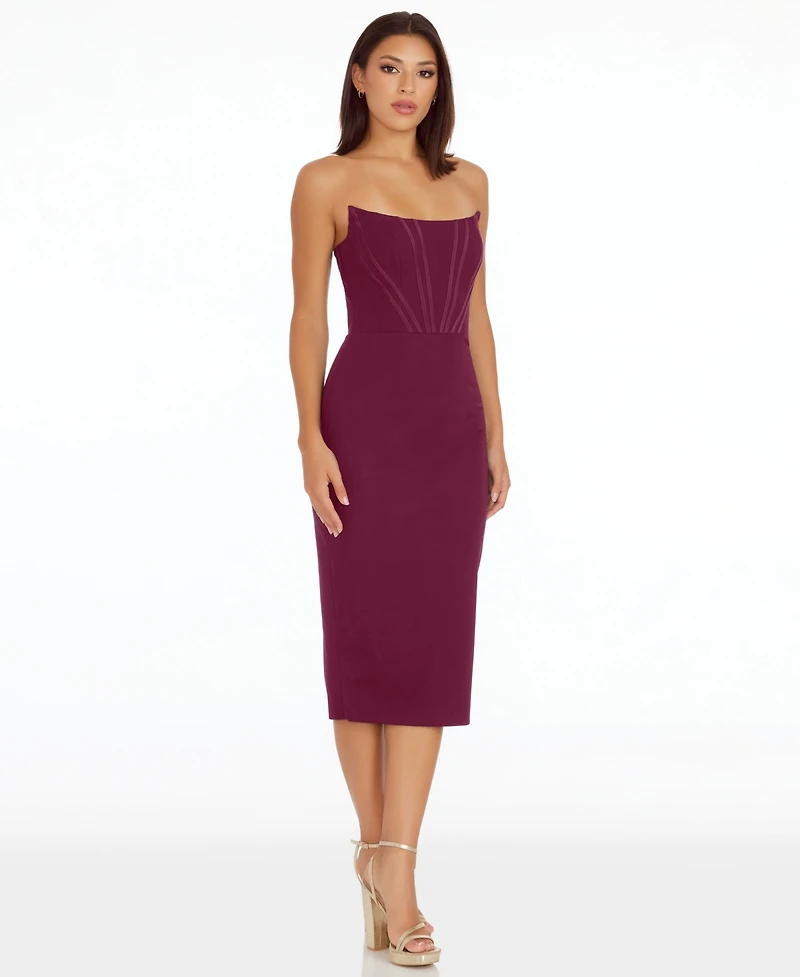 Dress the Population Women's Corset Strapless Midi