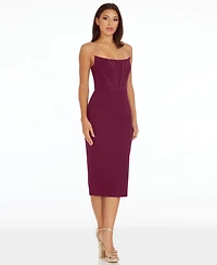Dress the Population Women's Corset Strapless Midi