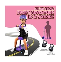 3-Wheel Foldable Kids Scooter - Child Toy Scooter with Built-in Led Wheel Lights, Foldable Seat, and Easy Maneuvering
