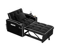 Maison Boucle Tufted Twin Daybed with Pull-Out Trundle, Upholstered Sofa Bed Arms for Small Spaces or Living Room-Maison