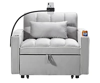 Maison Boucle Tufted Twin Daybed with Pull-Out Trundle, Upholstered Sofa Bed with Arms for Small Spaces or Living Room-Maison Boucle