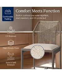 Best Choice Products Set of 2 Indoor Outdoor Counter Height Barstools w/ All-Weather Rope & Aluminum