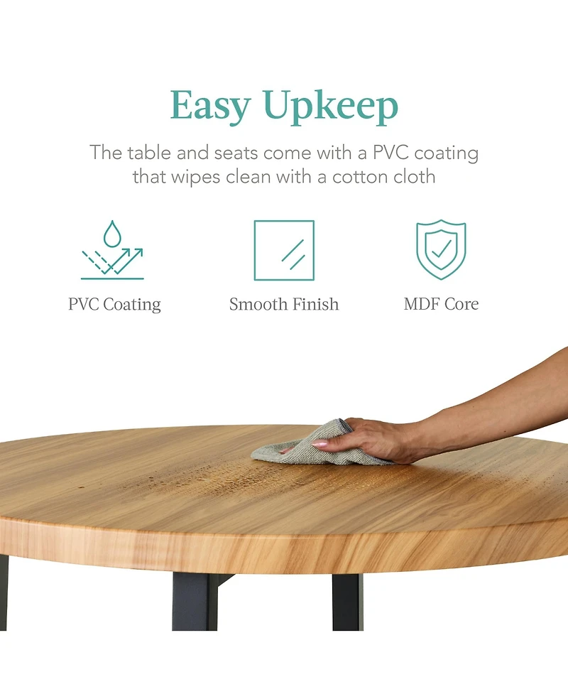 Best Choice Products 5-Piece Modern Round Counter Height Dining Set w/ 4 Chairs, 1.5in Thick Table