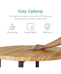 Best Choice Products 5-Piece Modern Round Counter Height Dining Set w/ 4 Chairs, 1.5in Thick Table