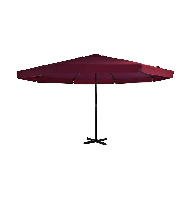 vidaXL Garden Parasol Bordeaux Red Polyester, Aluminum Extra Large