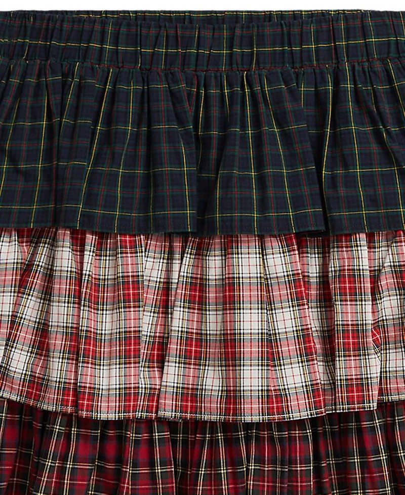 Polo Ralph Lauren Girls 7-16 Plaid Tiered Poplin Skirt