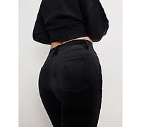Good American Women's Velvet High Rise Kick Flare Pants