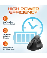 Delton S12P Vertical Wireless Mouse, 2.4G Connection (DMERGS12P-wb)