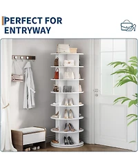 gaomon 7 Tier Rotating Shoe Rack Tower, 360° Revolving Free Standing Spinning Shoe Organizer, Vertical Spinning Shoes Display, Shoes Rack Storage