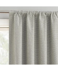 Sun Zero Parsons Herringbone Magnetic Closure 100% Blackout Rod Pocket Curtain Panel Pair