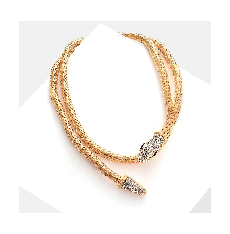 Sohi Women's Snakehead Statement Necklace