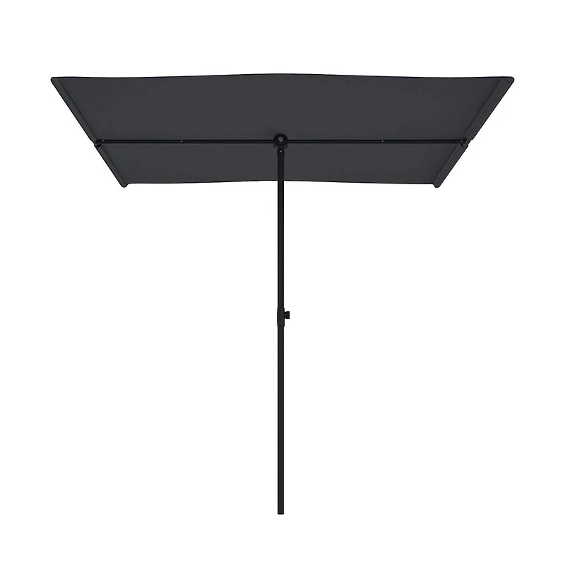 vidaXL Garden Parasol Black Polyester, Aluminum 6.6 x 4.9 ft Rotatable