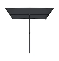 vidaXL Garden Parasol Black Polyester, Aluminum 6.6 x 4.9 ft Rotatable