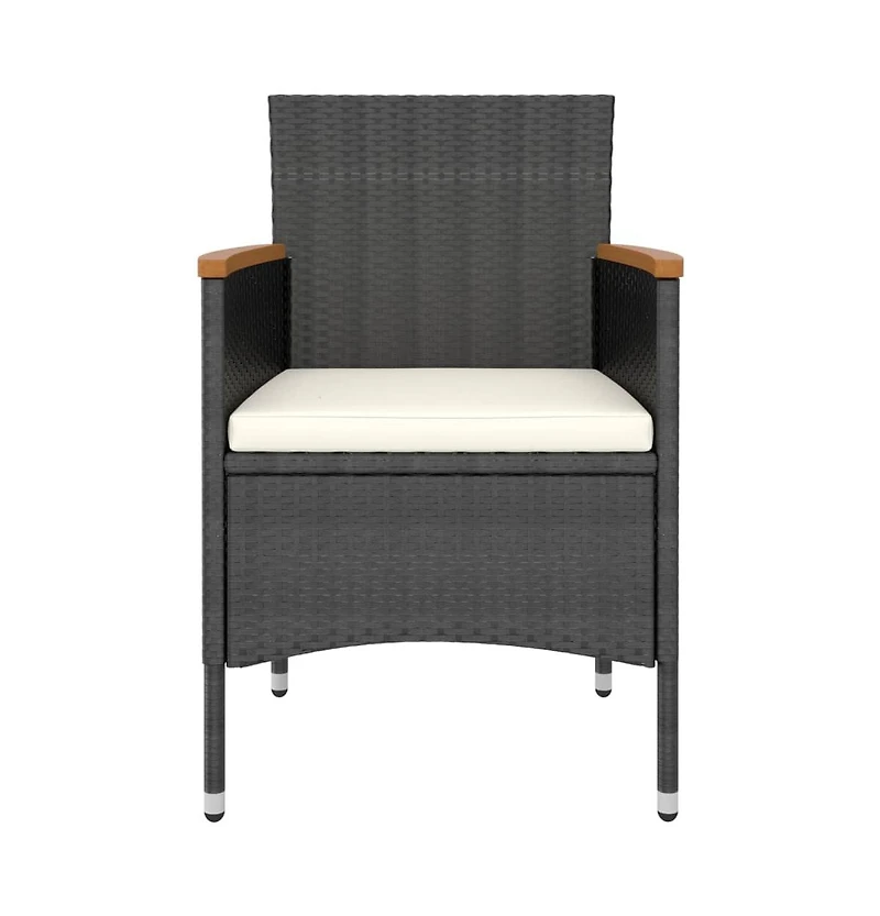 vidaXL 4 Piece Patio Chair and Stool Set Poly Rattan