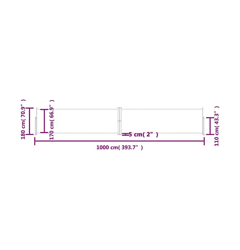 Side Awning Anthracite Polyester with Pu coating, steel, aluminum