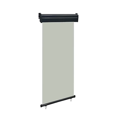 vidaXL Balcony Side Awning Grey Steel, Aluminum, Polyester 33.5 x 98.4 in