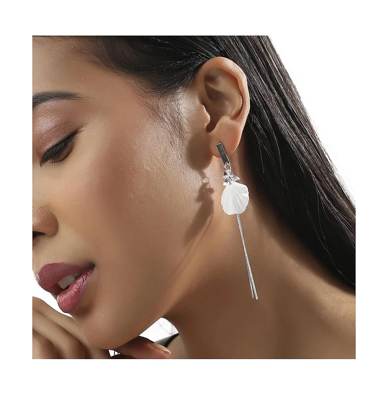Sohi Petal Chain Drop Earrings