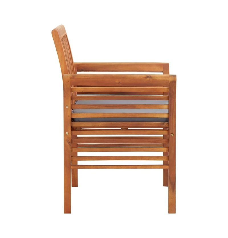 vidaXL Patio Dining Chairs with Cushions 3 pcs Solid Acacia Wood