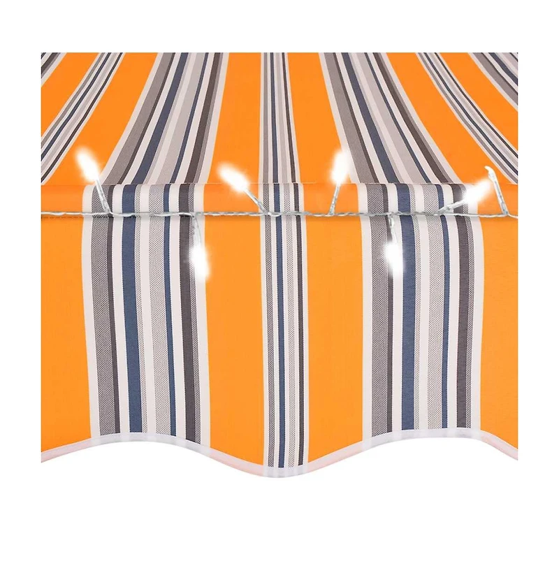 vidaXL Retractable Awning Yellow and Blue Polyester with Pu coating, Steel