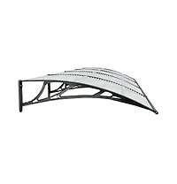Door Canopy Black Polycarbonate, Abs, Aluminum 157.5 x 39.4 in