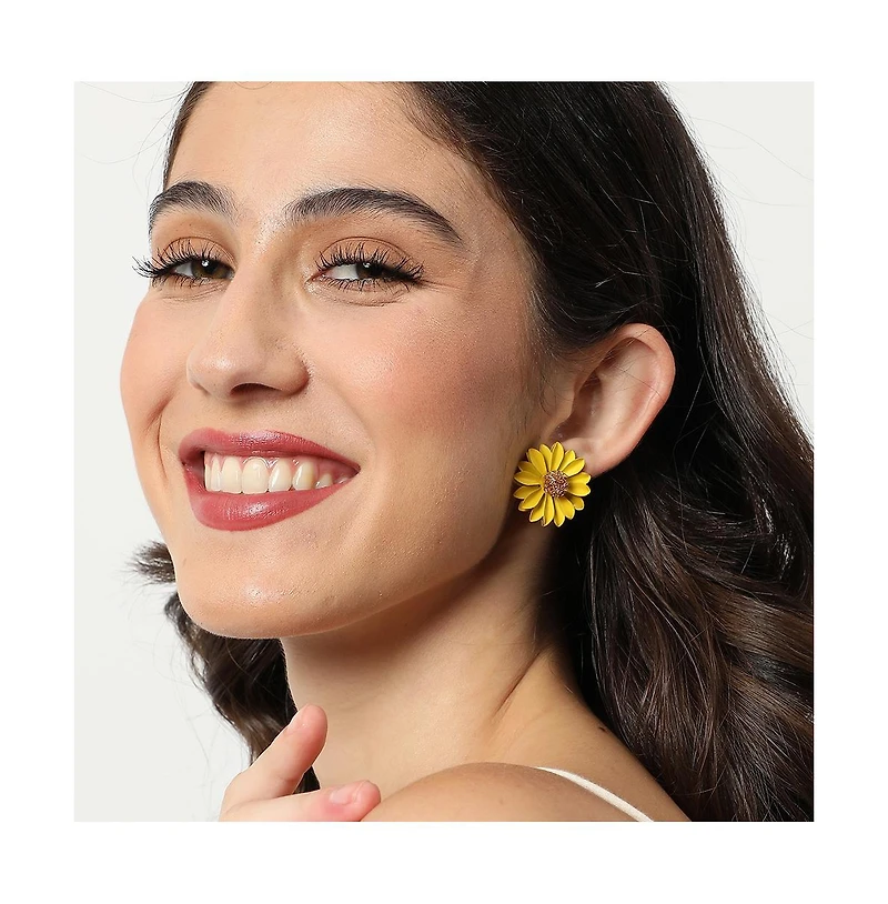 Sohi Women's Sunflower Stud Earrings