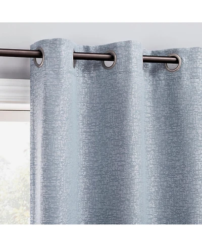 Sun Zero Servana Abstract Magnetic Closure 100% Blackout Grommet Curtain Panel Pair