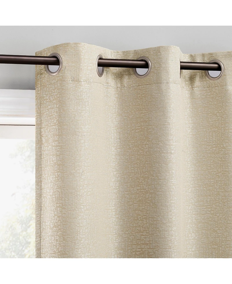 Sun Zero Servana Abstract Magnetic Closure 100% Blackout Grommet Curtain Panel Pair
