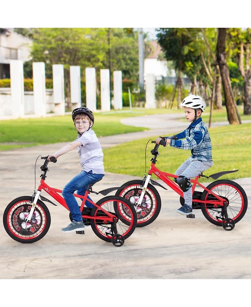 18 Inch Kids Bike Adjustable with Storage Basket and Double Brake for 4-8 Years Old-18 inches