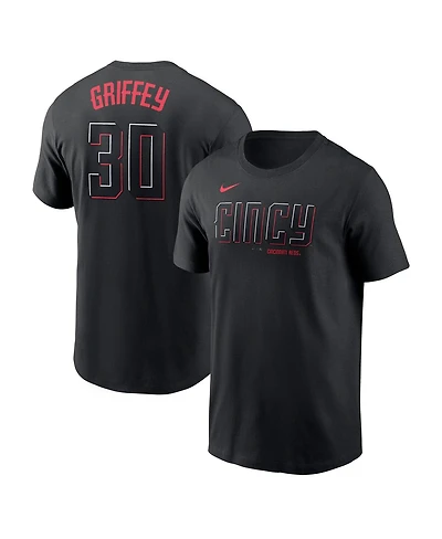 Nike Men's Ken Griffey Jr. Black Cincinnati Reds City Connect Fuse Name Number T-Shirt