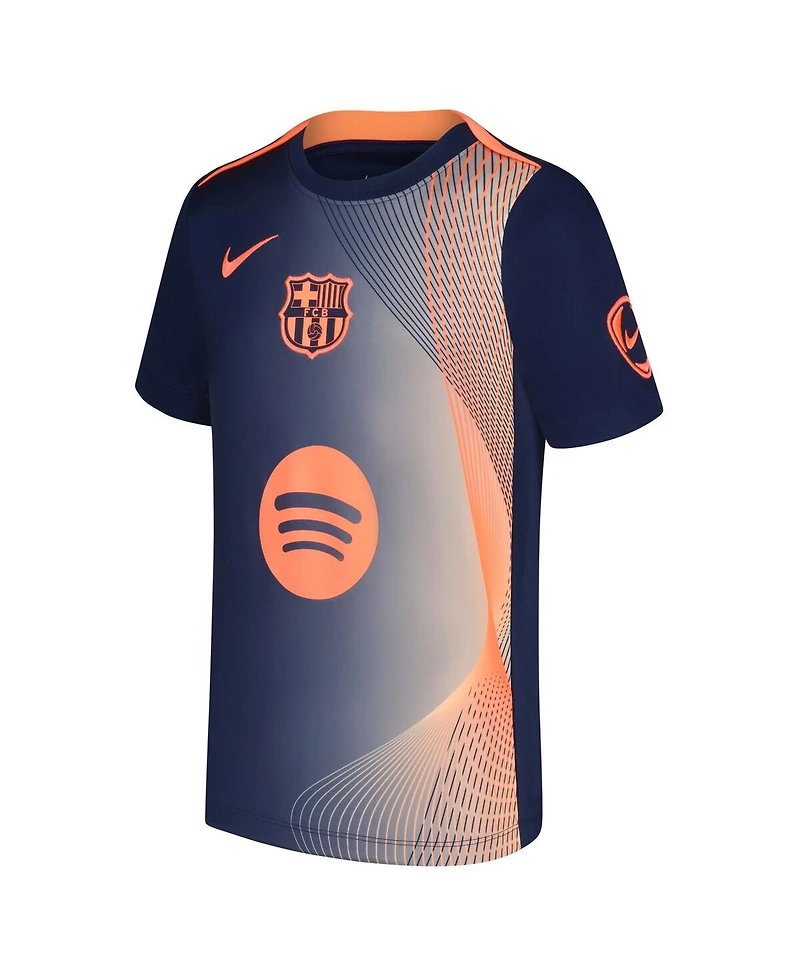 Nike Big Boys and Girls Navy Barcelona 2025/26 Third Academy Pro Pre-Match Performance Top