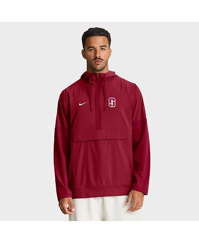 Nike Men's Cardinal Stanford Anorak Half-Zip Hoodie Jacket