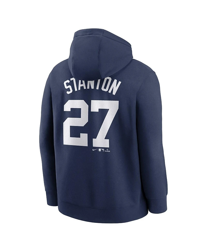 Nike Men's Giancarlo Stanton Navy New York Yankees Player Name Number Club Fleece Pullover Hoodie