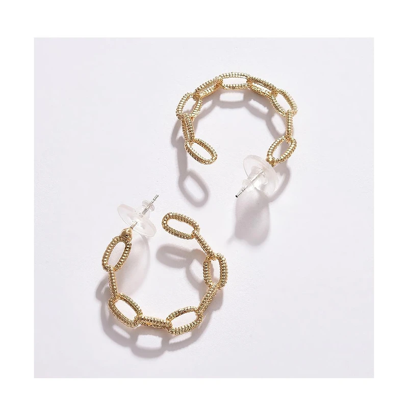 Sohi Women's Chainlink Hoop Earrings