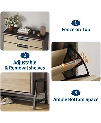 gaomon Shoe Storage Organizer with 2 Flip Drawers and 1 Drawer, Freestanding Narrow Shoe Rack, Shoe Storage Organizer with 3-Tier Adjustable Shelves,