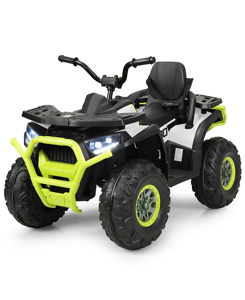 12 V Kids Electric 4-Wheeler Atv Quad with MP3 and Led Lights-White