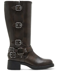 Madden Girl Women's Clarraa Buckled Knee-High Moto Boots