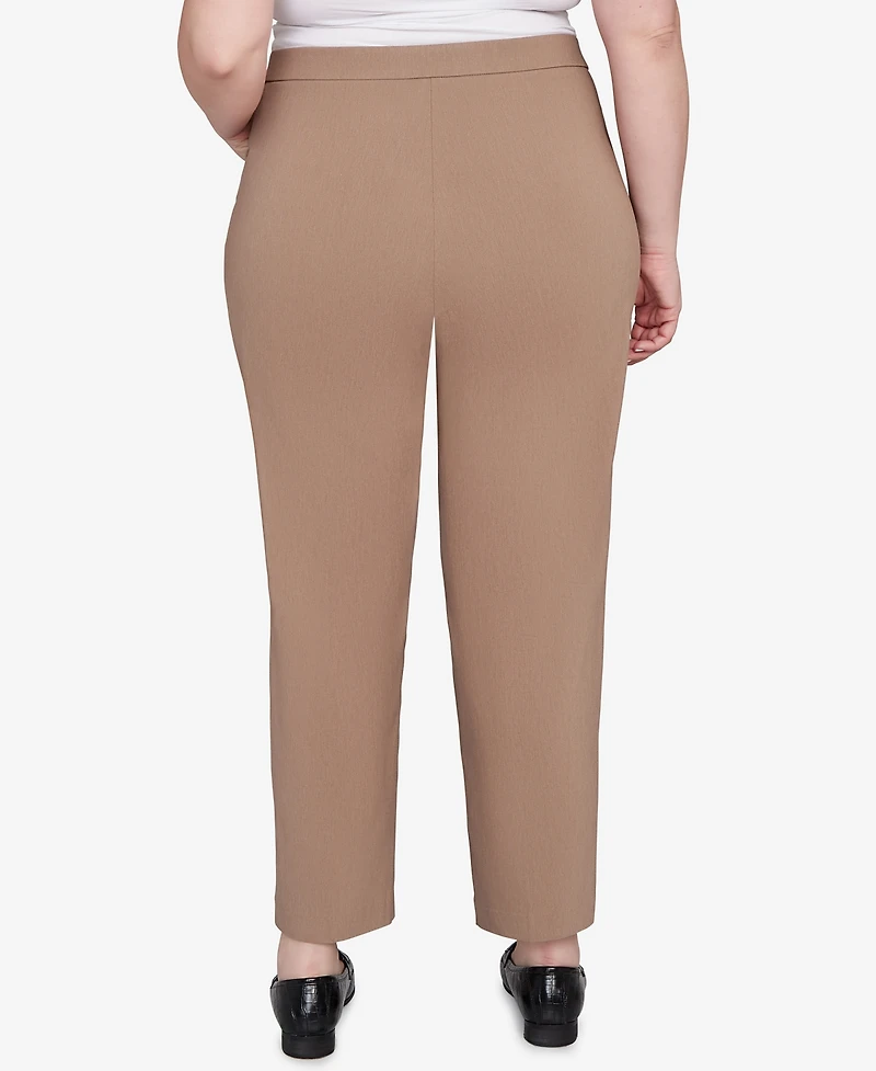Alfred Dunner Plus Vienna Smooth Front Easy Fit Short Length Pant