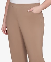 Alfred Dunner Plus Vienna Smooth Front Easy Fit Average Length Pant