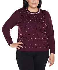 Belldini Plus Front-Embellished Sweater