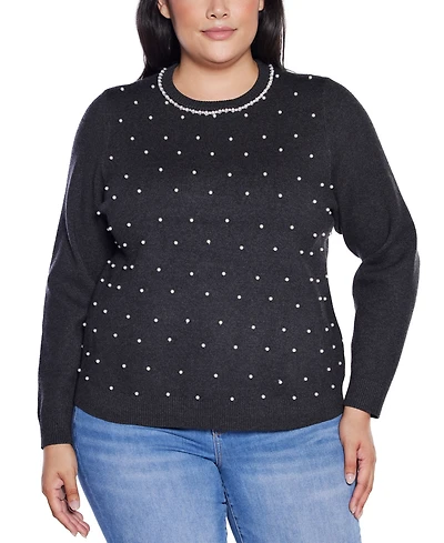 Belldini Plus Front-Embellished Sweater