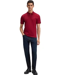 Boss by Hugo Men's Slim-Fit Stretch-Cotton Logo Patch Polo Shirt
